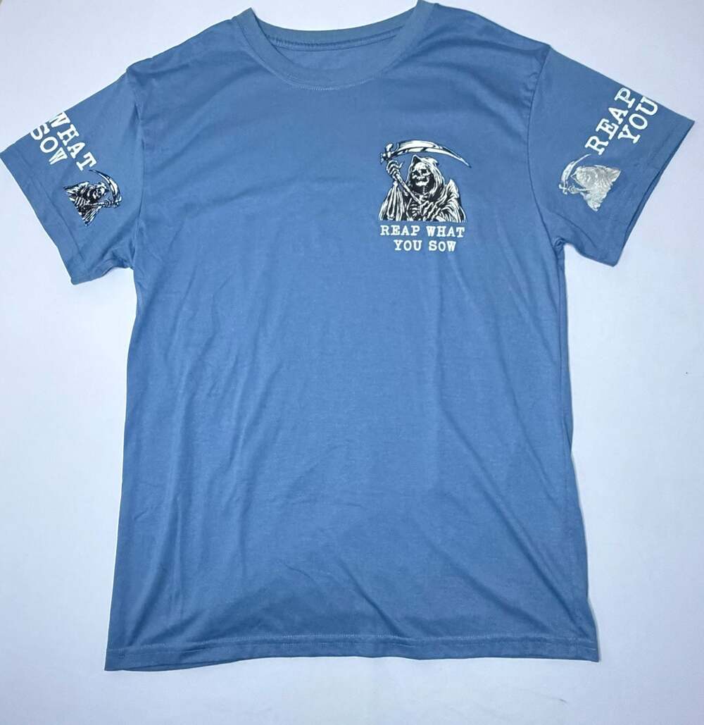 Fresh Laundry Men's Reaper 'Reap What You Sow' Graphic T-Shirt Blue